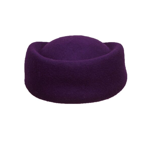 Purple Stewardess Oval Pillbox Hat Retro Style Party Wedding Church - Hey Viv - Picture 2 of 3